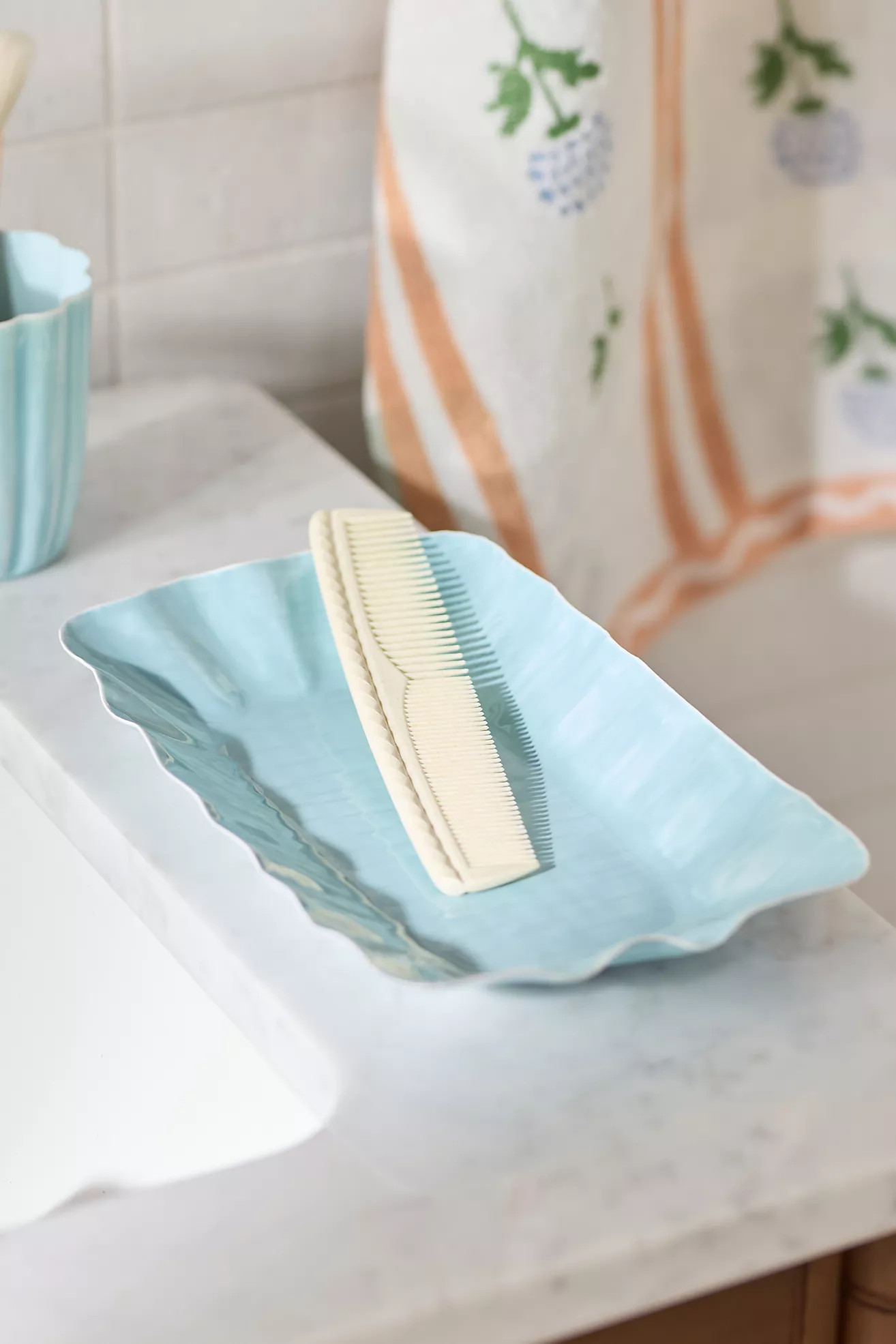 Ruffled Enamel Bath Tray | Anthropologie (US)