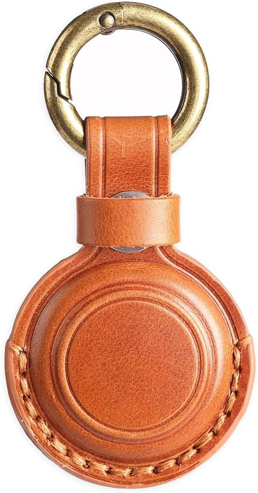 KEEPXYZ Genuine Leather Airtag Holder Suitable for Apple Airtag Keychain Leather, Small Air Tag H... | Amazon (US)