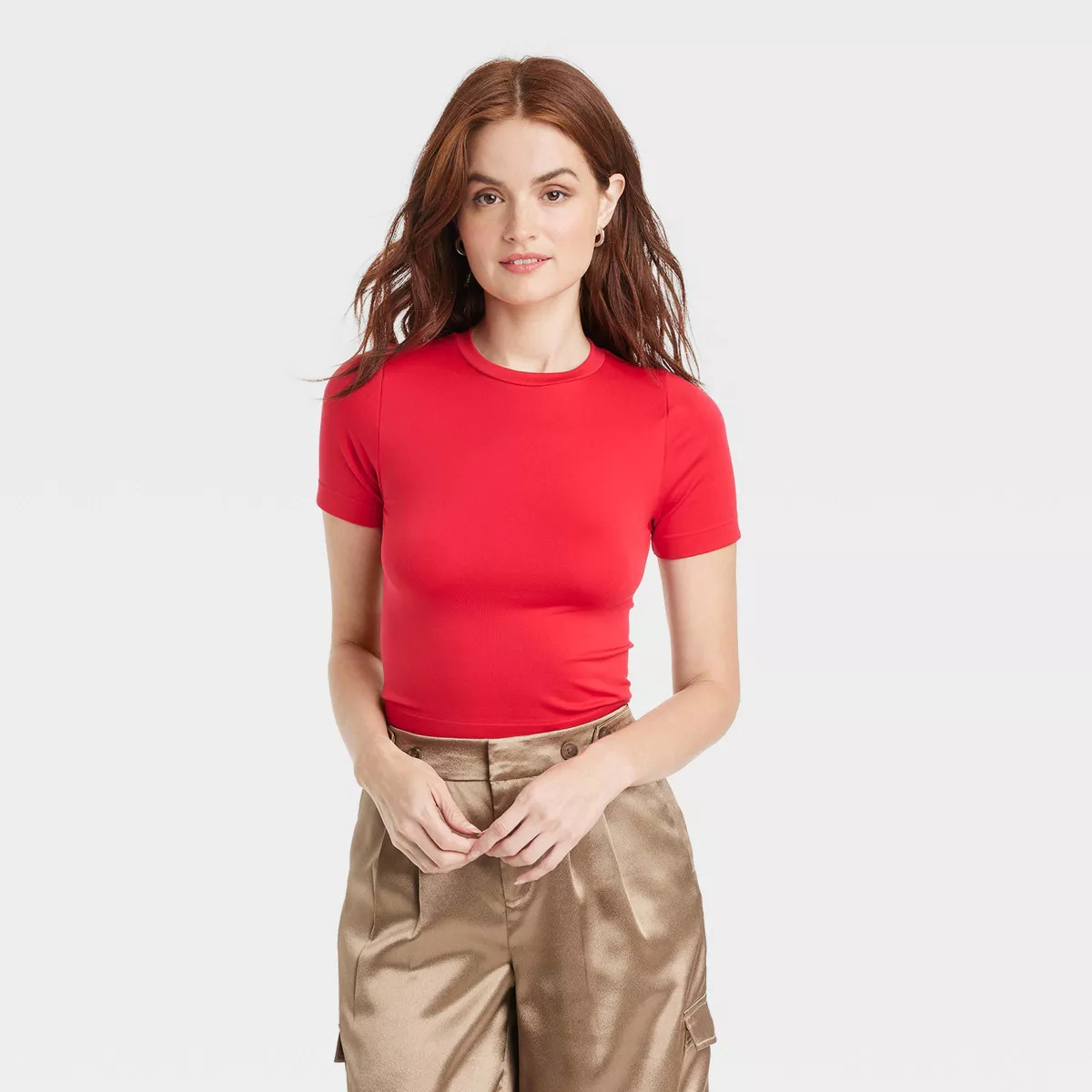 Women's Slim Fit Short Sleeve Seamless Baby T-Shirt - A New Day™ | Target