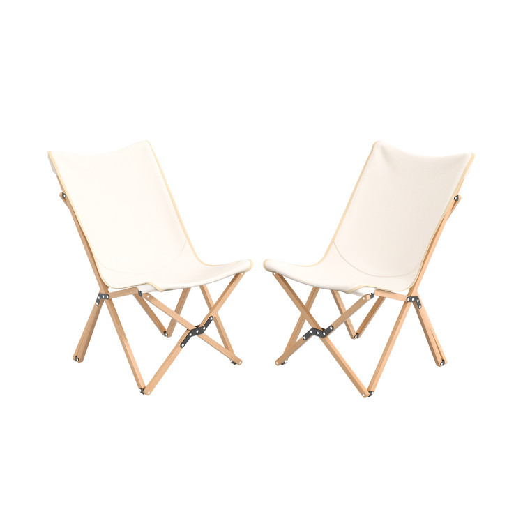 Set of 2 Bamboo Dorm Chair with Storage Pocket for Camping and Fishing | Costway US Affiliate