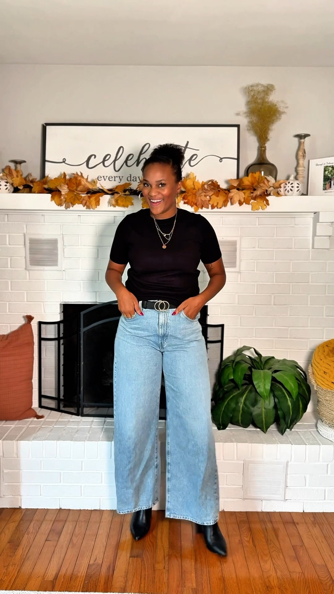 Styling those trending jeans on Amazon with some super stylish basics that are all super affordable and great quality! 
Perfect for a date night or girls night with the colder temps. 

I’m in a medium and size 10. 




Belts, sunglasses, black sweater, high waist jeans, midsize fashion, trending style, black outfit, wide leg jeans, affordable fashion

 

#LTKMidsize #LTKOver40 #LTKSeasonal