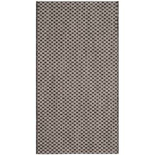 SAFAVIEH Courtyard Black/Light Gray 2 ft. x 4 ft. Solid Indoor/Outdoor Area Rug CY8653-37621-2 - ... | The Home Depot