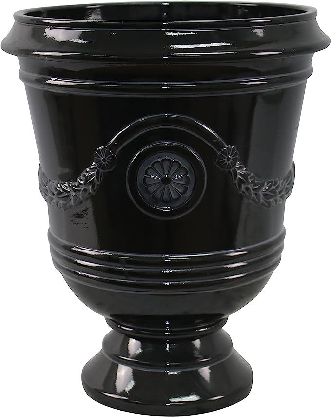 Southern Patio 15" Diameter Porter Urn Planter, Black | Amazon (US)