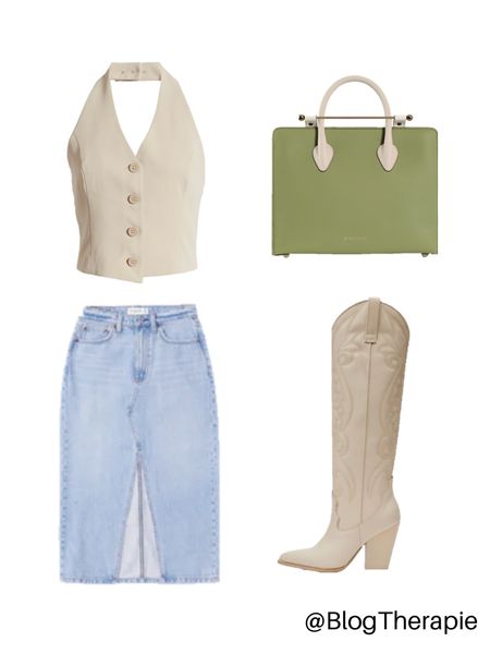 Coastal cowgirl outfit with a quiet luxury handbag and neutral cowboy boots 🤠 

#LTKstyletip #LTKFind #LTKshoecrush