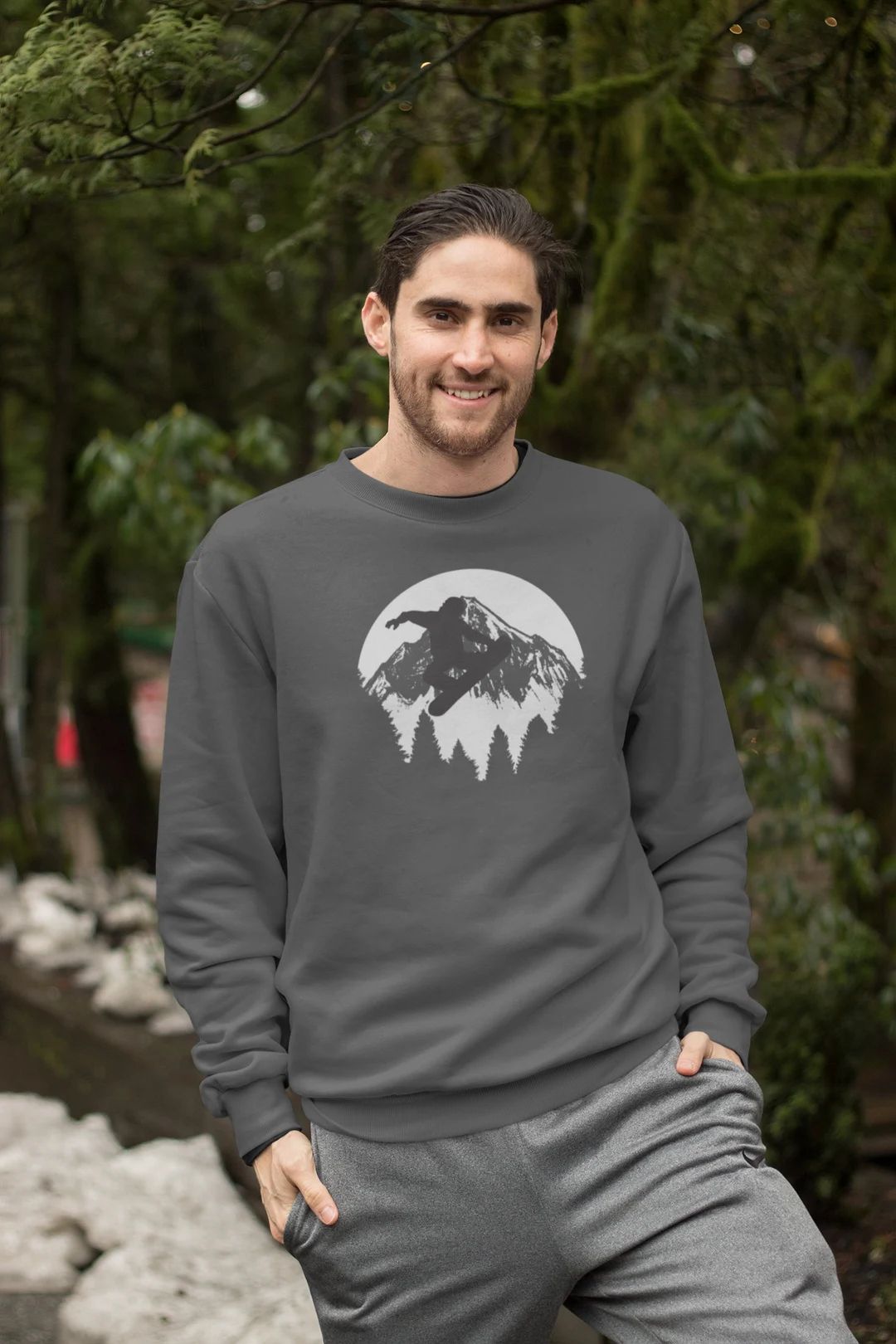 Moonlit Air Snowboard Crewneck Sweatshirt Snowboard Gift - Etsy | Etsy (US)
