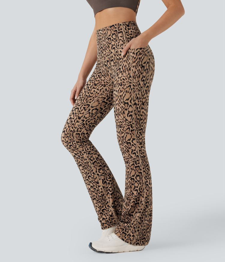 Women’s Halara UltraSculpt™ Leopard Print SoCinched High Waisted Tummy Control Bootcut Yoga L... | HALARA