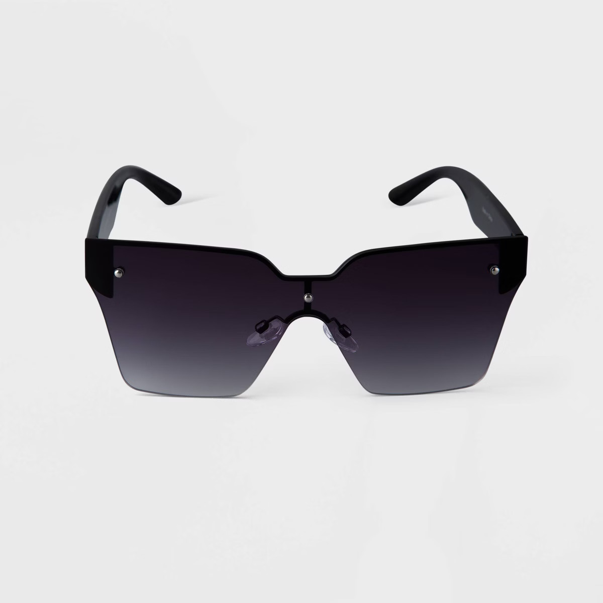 Women's Plastic Square Shield Sunglasses - A New Day™ Black | Target