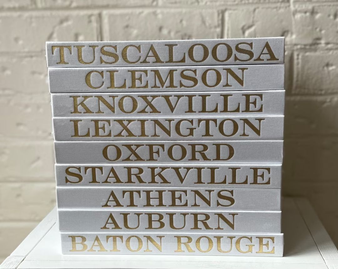 College Town Blank Table Book, Free Shipping, Tuscaloosa, Auburn, Oxford, Athens, Baton Rouge, St... | Etsy (US)