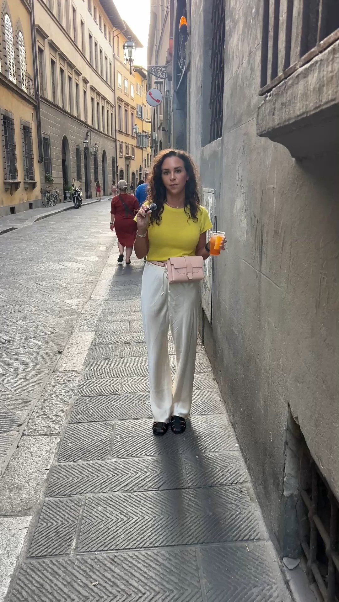 Satin pants and yellow top. 
Cashmere. White satin pants. Fisherman sandals. Pink bag. Jcrew  cashmere. Dissh. Everlane shoes. 

#LTKSaleAlert #LTKTravel #LTKFindsUnder100