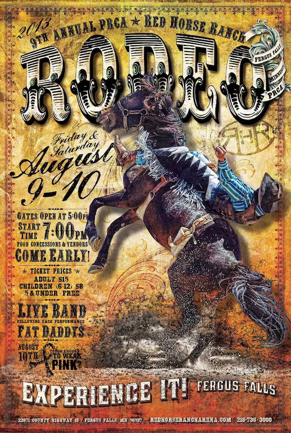 2013 Red Horse Ranch Rodeo Poster | Etsy (US)