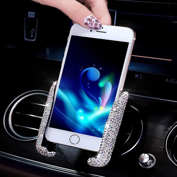 SUNCARACCL Bling Car Phone Holder Mini Car Dash Air Vent Automatic Phone Mount Universal 360°Adj... | Amazon (US)