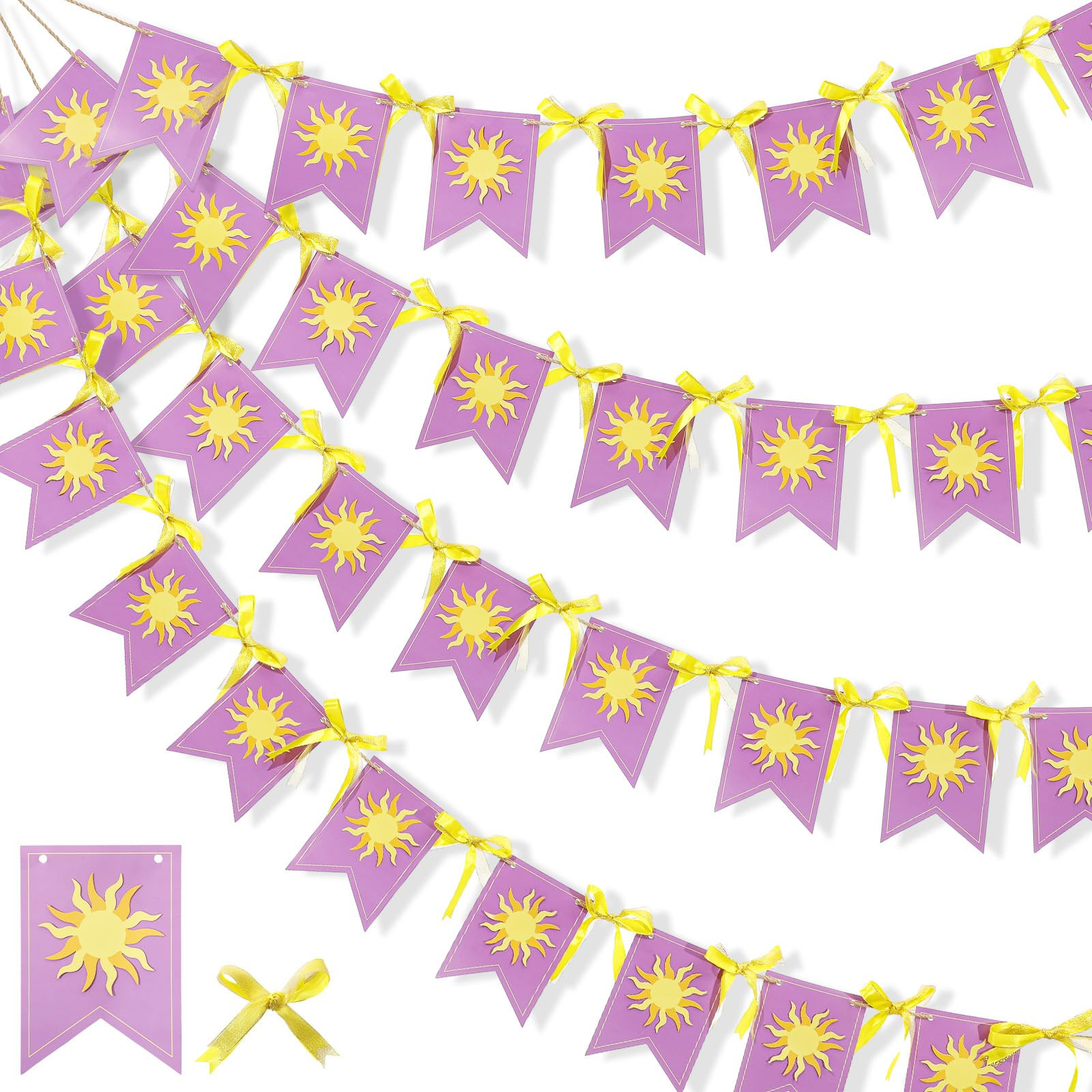 TaoBary Purple Sun Flag Banner Purple Sun Hanging Bunting Banner Flag String Bunting Garland for ... | Amazon (US)