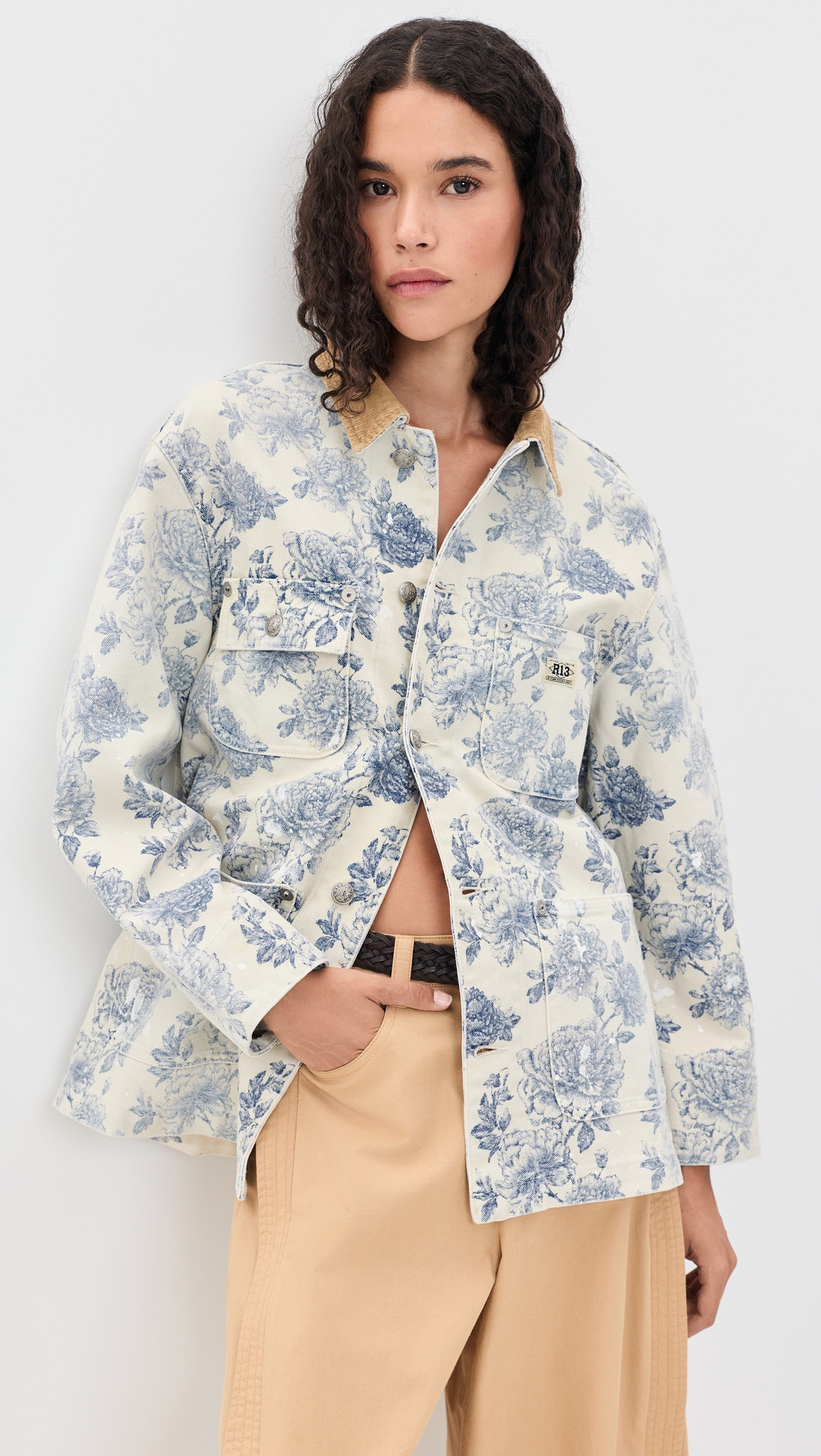 R13 Relaxed Chore Jacket Dustbloom Indigo S | Shopbop