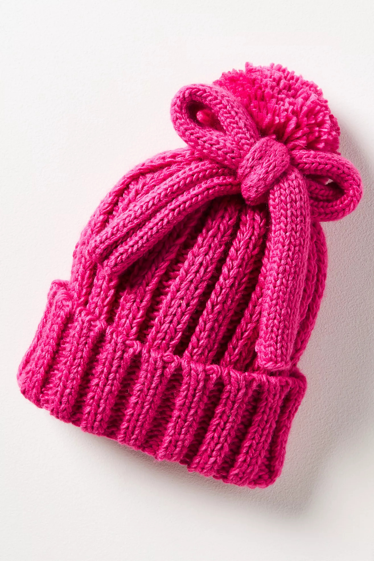 Maeve Chunky Knit Bow Beanie | Anthropologie (US)