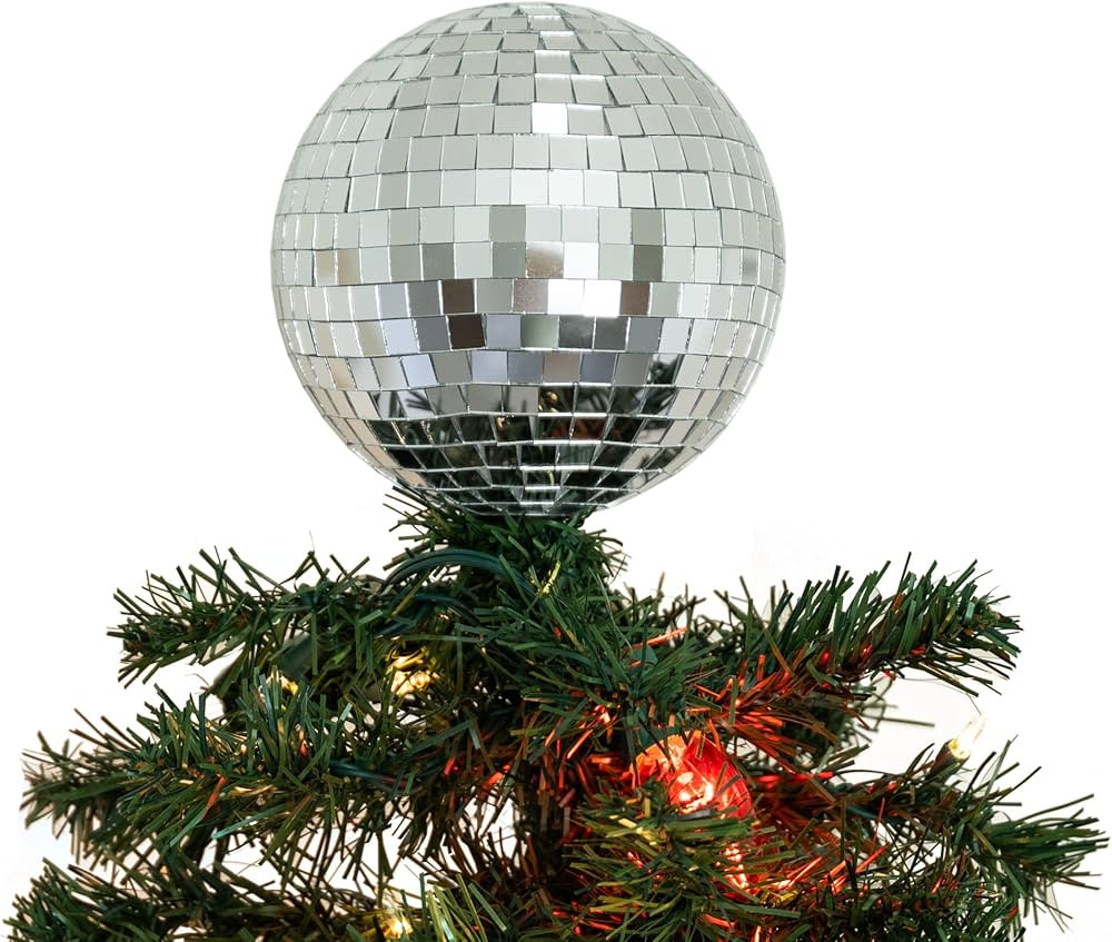 6" Disco Ball Christmas Tree Topper - Havenstone Home - Christmas Tree Topper, Christmas Decorati... | Amazon (US)