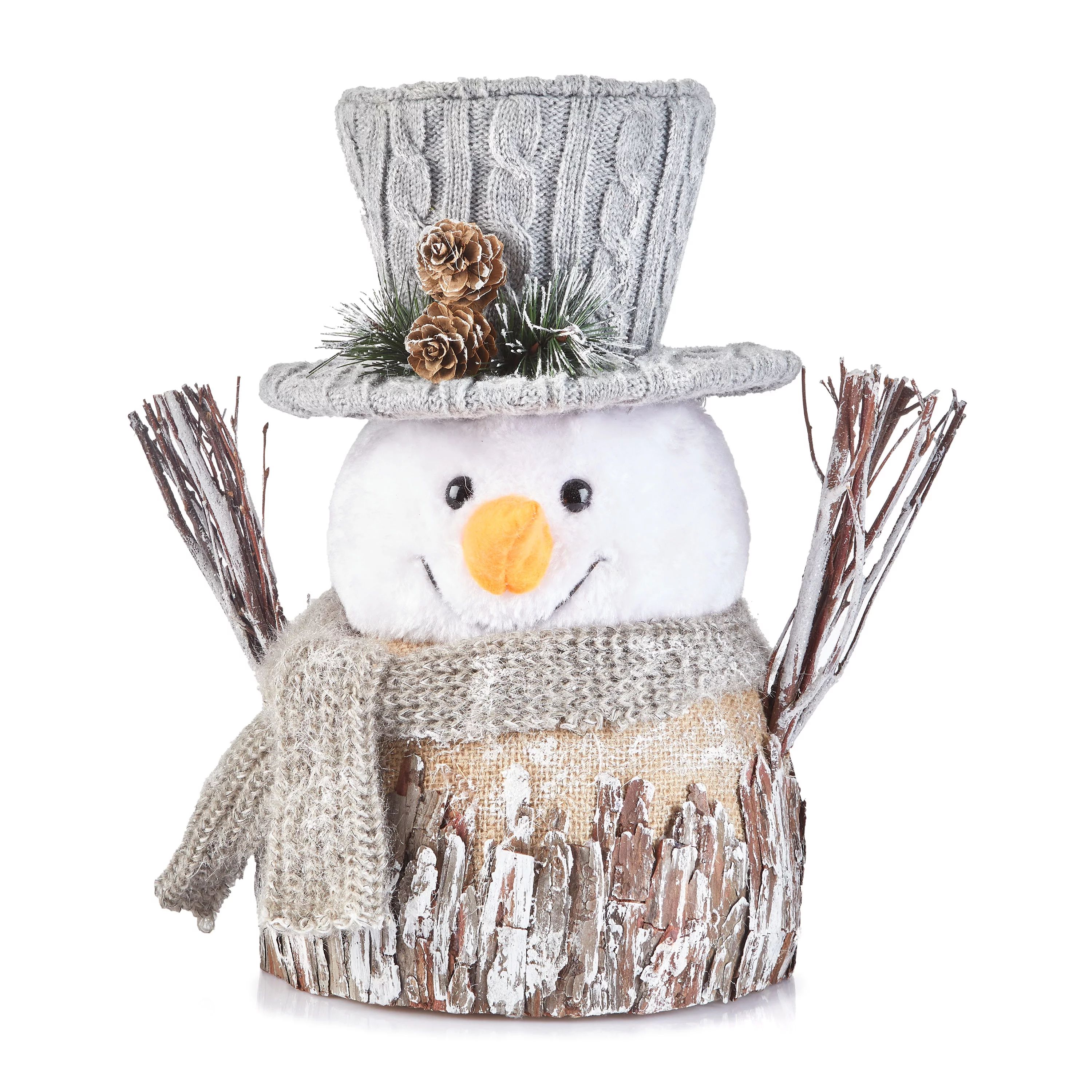Holiday Time Snowman with Gray Hat Tree Topper, 11.8” | Walmart (US)