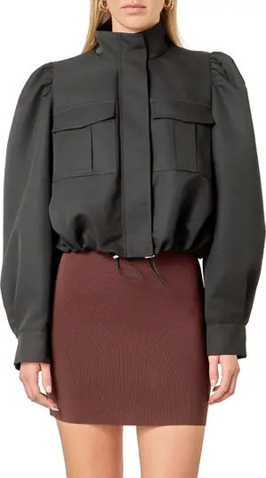 Drawstring Crop Bomber Jacket | Nordstrom