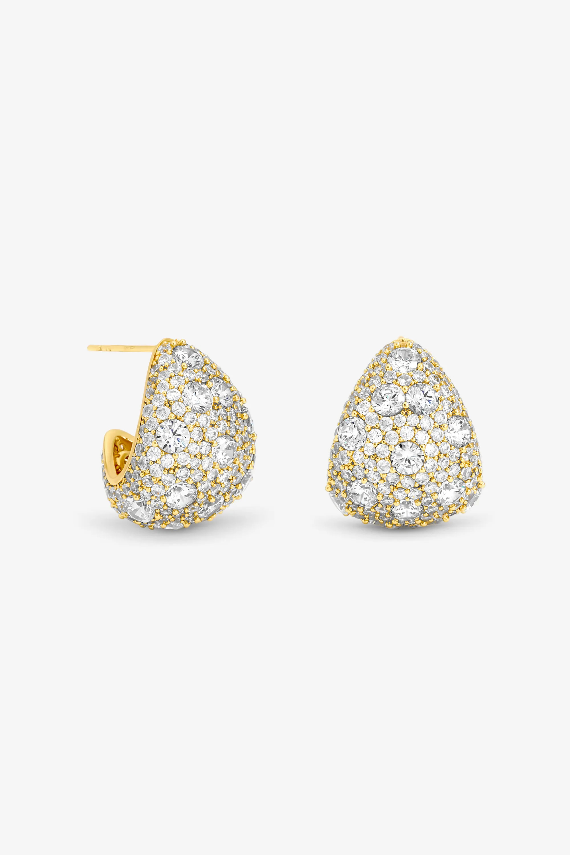 Jewellery | Gold Plated Crystal Large Dome Earrings | Jon Richard | Debenhams UK