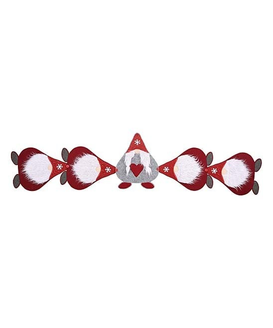 Cuplory Red & Gray Gnomes Table Runner | Zulily