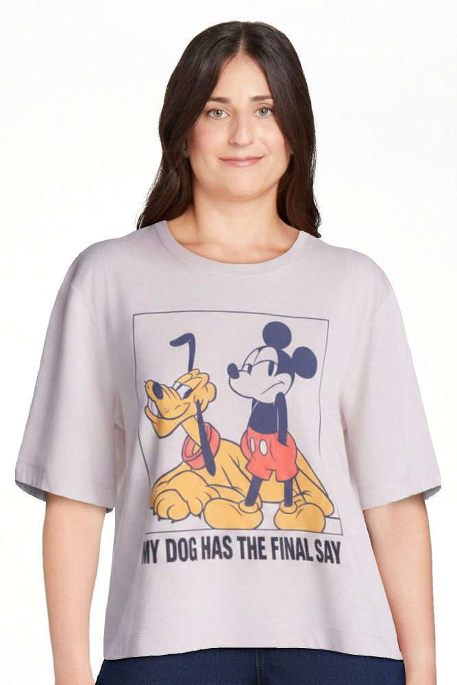 Disney Mickey Mouse Women\u2019s Graphic Skimmer Tee with Short Sleeves, Sizes XXS-XXL | Walmart (US)