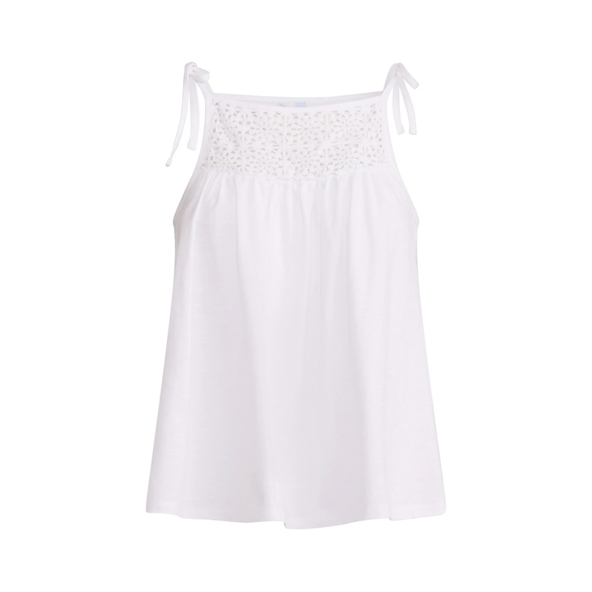 Time and Tru Women's Cotton Crochet Tank Top, Sizes XS-XXXL | Walmart (US)