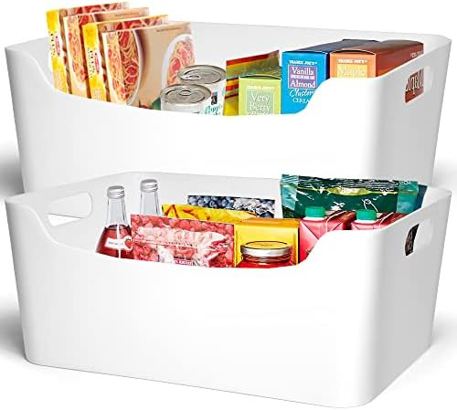 Pantry Organization and Storage, Under Sink Organizers Storage, White Plastic Storage Bins, Pantr... | Amazon (US)
