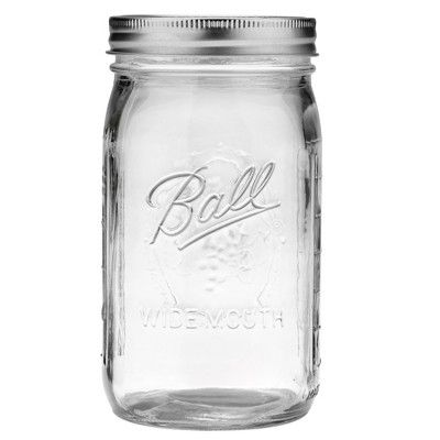Ball 32oz 12pk Glass Wide Mouth Mason Jar with Lid and Band | Target