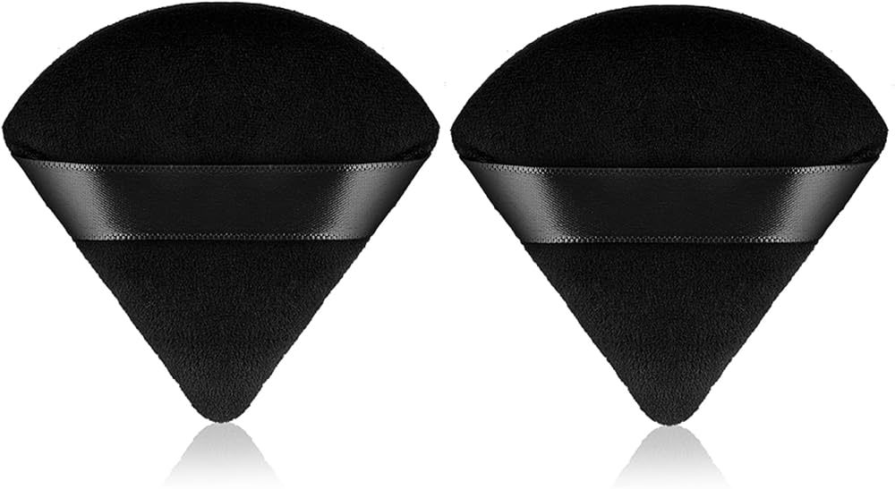 Sibba 2 Pieces Triangle Cosmetic Loose Powder Puffs Washable Reusable Soft Plush Foundation Spong... | Amazon (US)