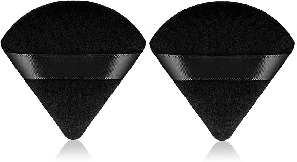 Sibba 2 Pieces Triangle Powder Puffs Face Cosmetic Powder Puff Washable Reusable Soft Plush Powde... | Amazon (US)