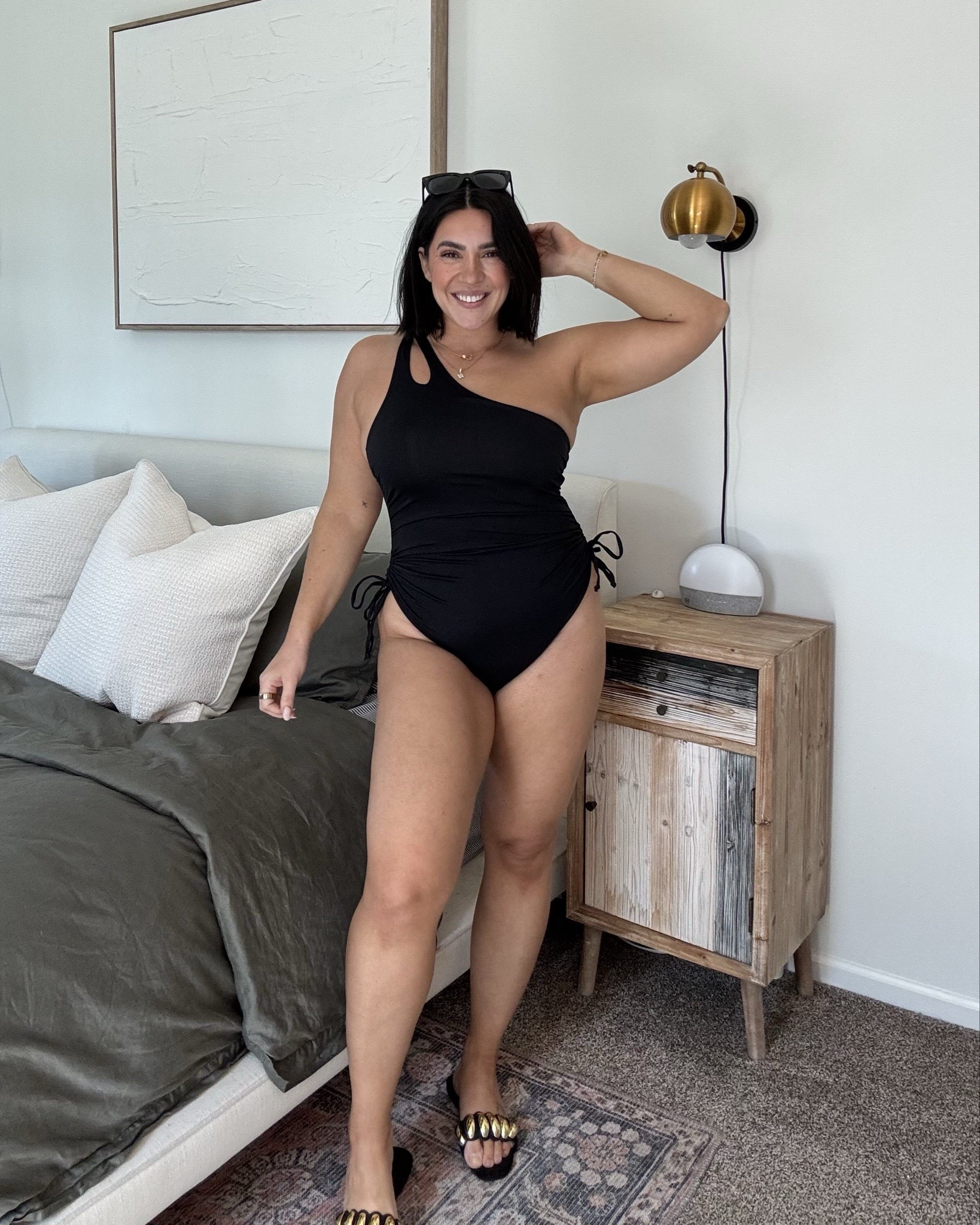 Modest one piece from Amazon with adjustable sides! Full coverage swimsuit mom approved swim! Size 10, midsize, size L. 

#LTKSwim #LTKMidsize #LTKTravel