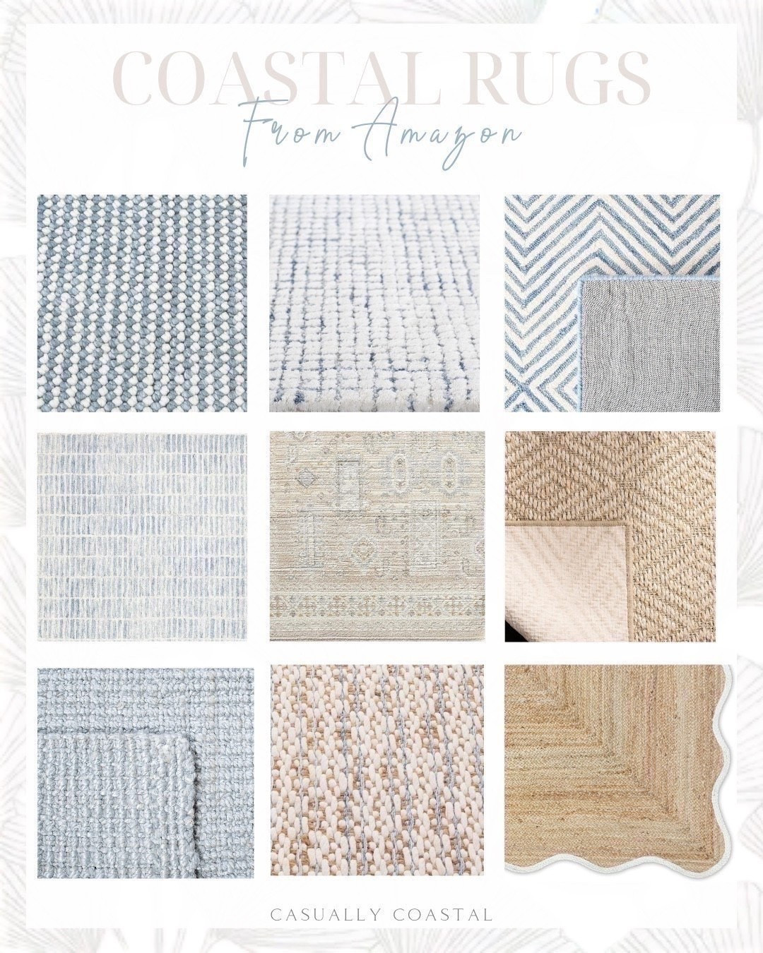 Coastal Rugs From Amazon

Amazon rug, coastal rug, affordable rug, neutral rug, blue and white rug, tan rug, cream rug, blue rug, boho area rug, 8x10 rug, living room rug, bedroom rug, indoor rug, wave scalloped jute rug, braided rug, 5x8 rug, wool rug, machine washable area rug, beige rug, office rug, safavieh rug, handmade jute and wool rug, green and beige rug, 3x5 rug, 5x7 rug

#LTKHome