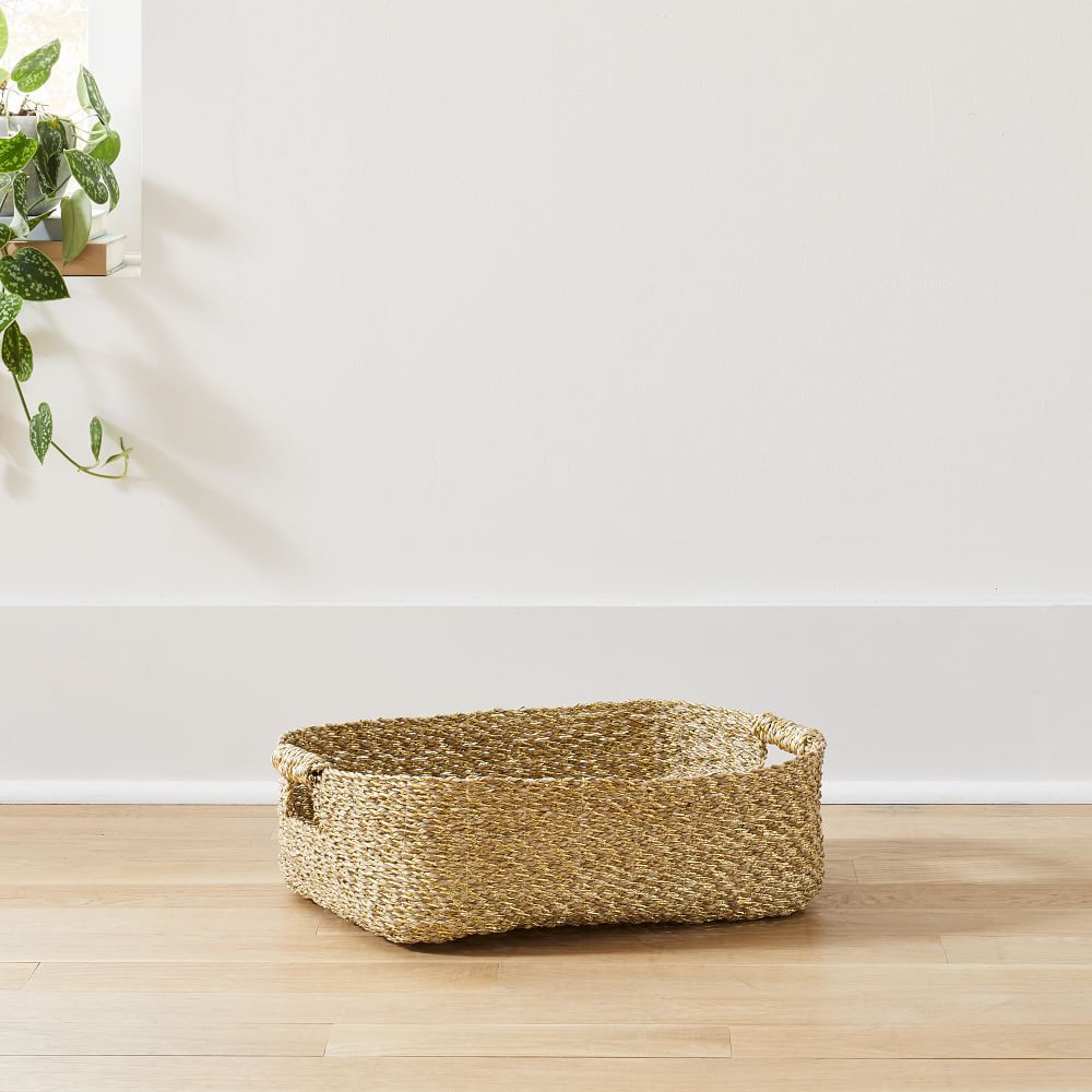 Metallic Woven Baskets - Gold | West Elm (US)