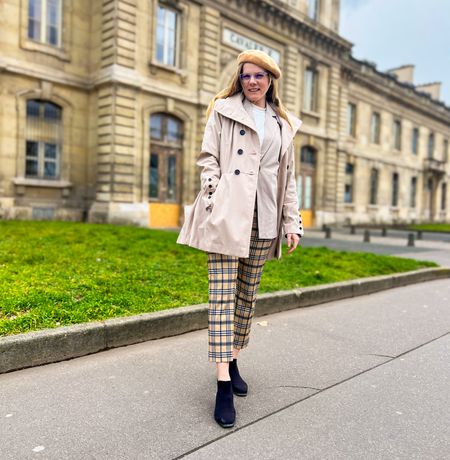 Rainy day in Paris outfit | spring outfit | rain jacket | tan beret | Burberry Check Capri - tan and black plaid | black Chelsea boots

#LTKstyletip #LTKtravel #LTKshoecrush