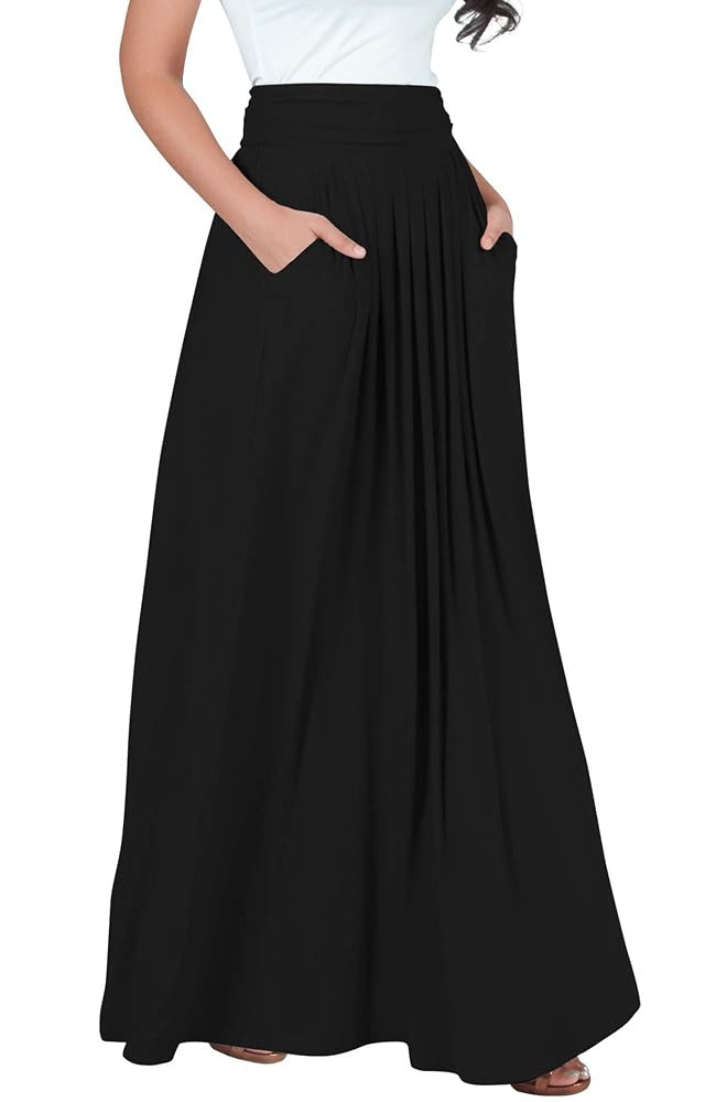 KOH KOH Womens Long Flowy Cute Modest High Waist Floor Length Pockets Maxi Skirt | Amazon (US)