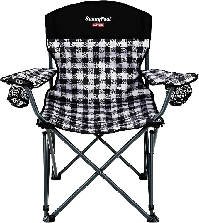 SUNNYFEEL Oversized Folding Camping Chair 800 LBS Heavy Duty for Big Tall People Red Padded Porta... | Amazon (US)