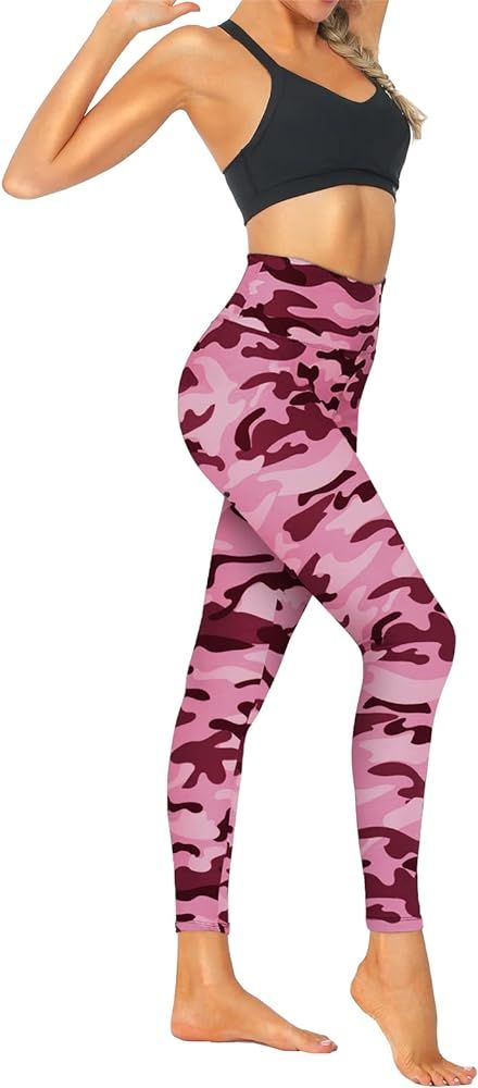 ZOOSIXX Black High Waisted Leggings and Capri for Women, Buttery Soft Printed Athletic Leggings | Amazon (US)