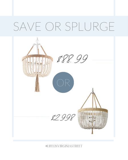 Save or splurge! Grab the beaded Serena and Lily inspired chandelier for way less! Love both of these!

coastal chandelier, coastal home, coastal decor, coastal finds, beach house decor, save vs splurge, save or splurge, designer inspired, designer looks for less, serena and lily, amazon finds, amazon lighting, beaded chandelier 

#LTKFind #LTKstyletip #LTKhome