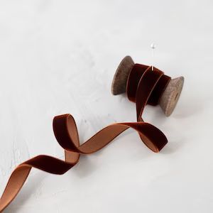 Warm Brown Japanese Rayon Velvet Ribbon 1/8 - Etsy | Etsy (US)