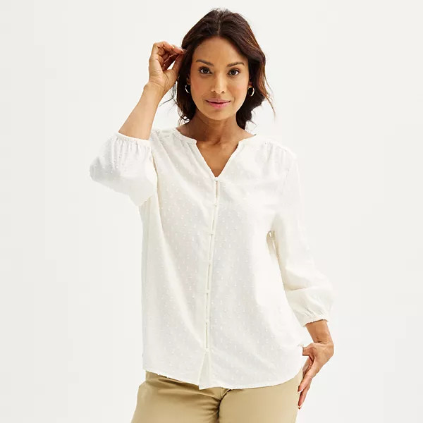 Women's Croft & Barrow® Yoke Top | Kohl's