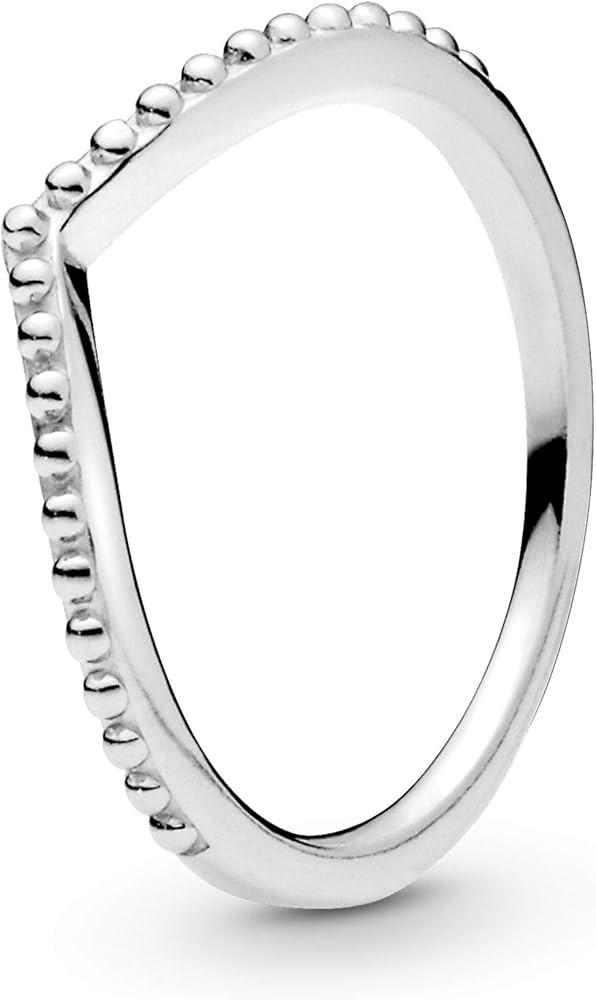 Pandora Beaded Wishbone Ring - Simple & Elegant Ring for Women - Layering or Stackable Ring - Gif... | Amazon (US)