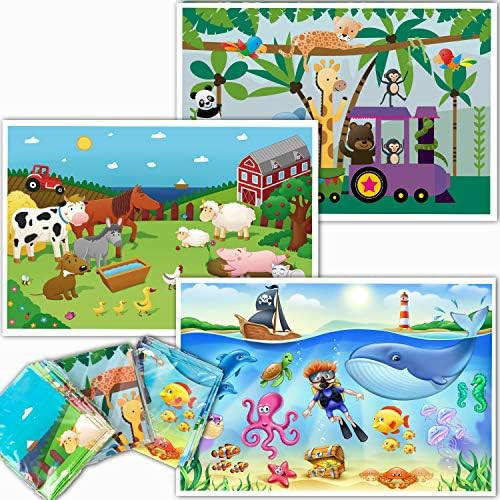 HomeWorthy Disposable Placemats for Baby - Cute Animal Toddler Placemat That Sticks to Tables at Res | Amazon (US)