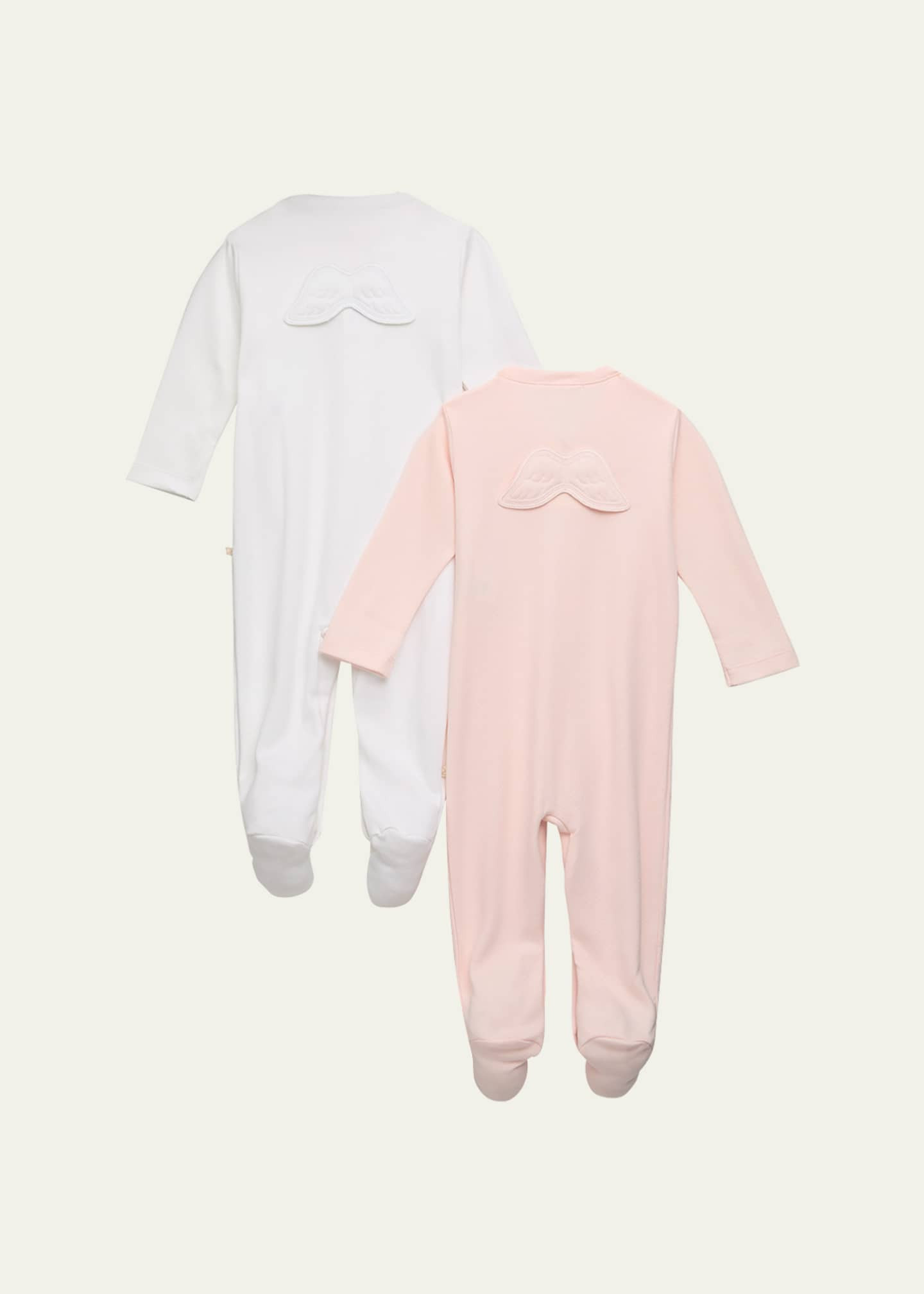Marie Chantal Kid's Pointelle Embroidered Angel Wings Footie, Size Newborn-18M | Bergdorf Goodman