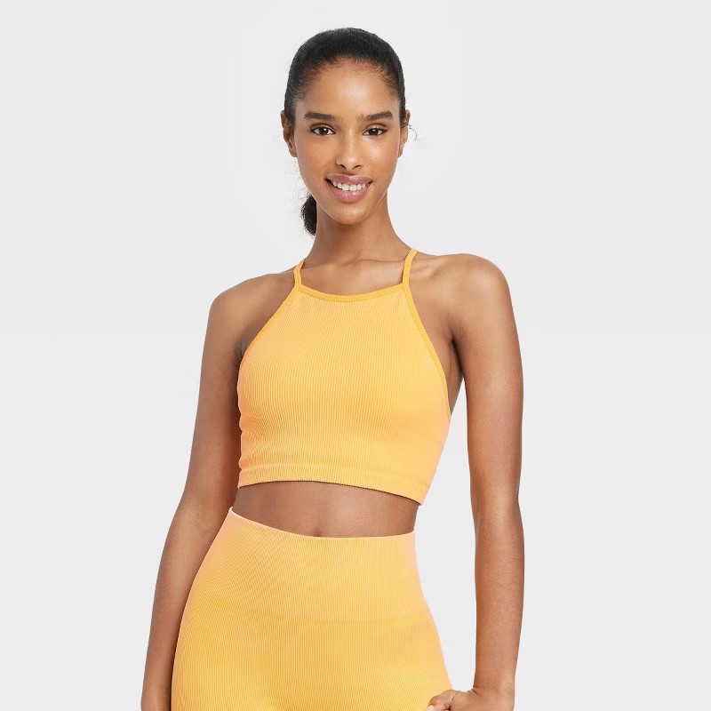 Women's Ribbed Seamless High Neck Bra - JoyLab™ | Target