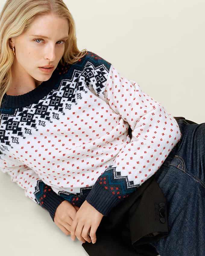 Fair Isle crewneck sweater in vintage wool | J. Crew US