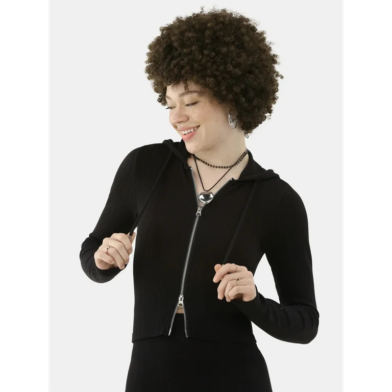 No Boundaries Seamless Zip Front Hoodie and Leggings Set, 2-Piece, Women's - Walmart.com | Walmart (US)