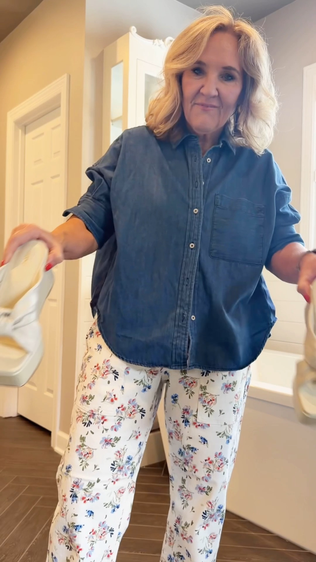 Finally had the tag taken off these! Wearing them this weekend! I wear an 8

Chambray top restocked!!! It is worth it. You’ll love it. I size down to a small.

#LTKOver40 #LTKSeasonal #LTKootd