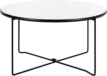 Safavieh Home Collection Wrena White/Black Round Coffee Table COF4209A | Amazon (US)