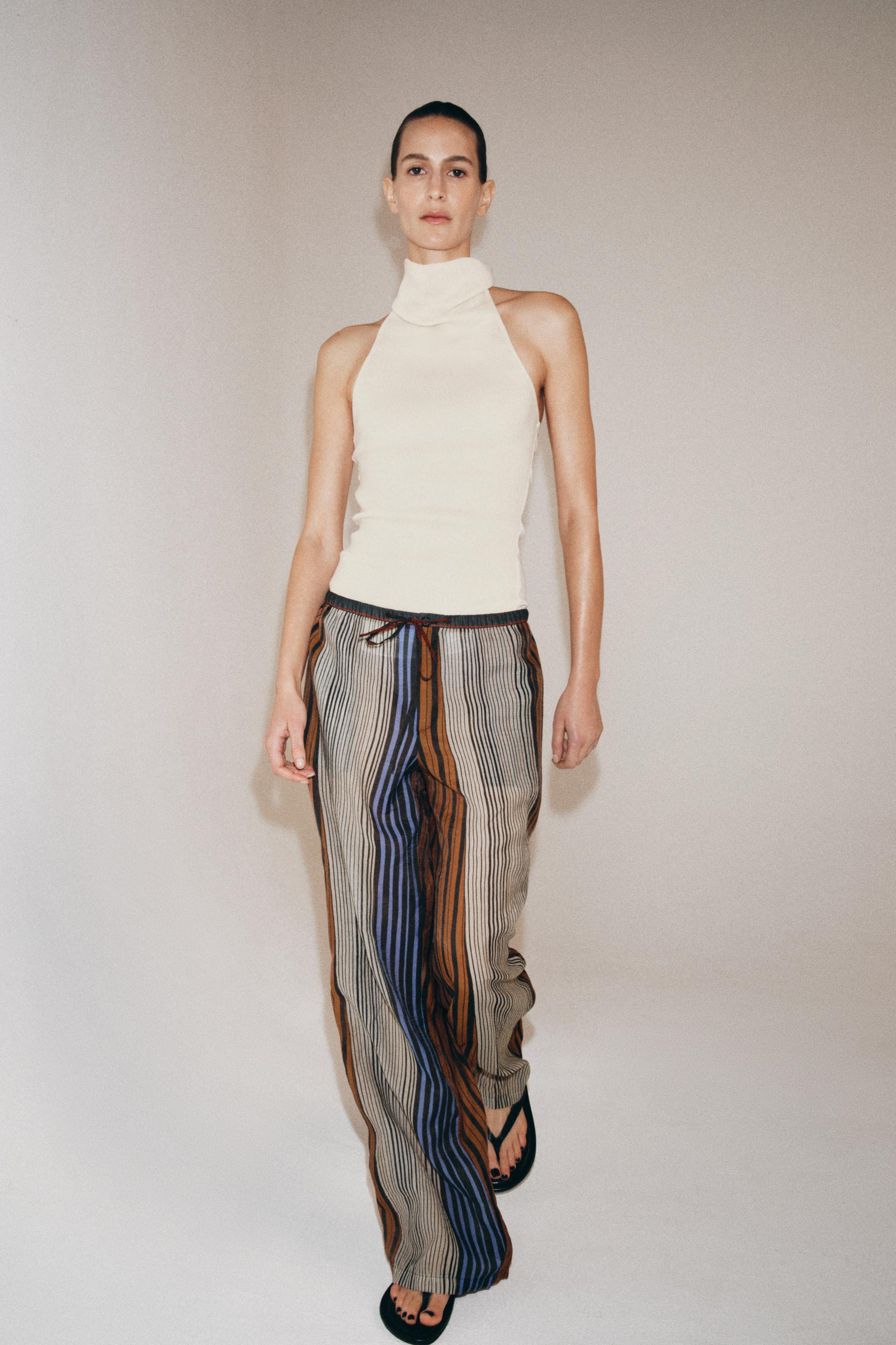 ZW COLLECTION STRIPED PYJAMA-STYLE TROUSERS | Zara UK