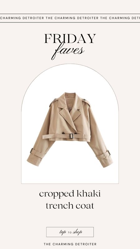 Friday Faves cropped khaki trench coat Amazon fashion

#LTKstyletip #LTKSeasonal #LTKfindsunder50