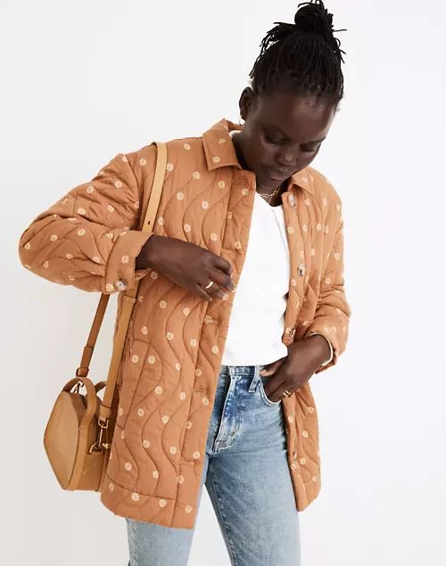Quilted Belrose Shirt-Jacket in Bloom Dot | Madewell